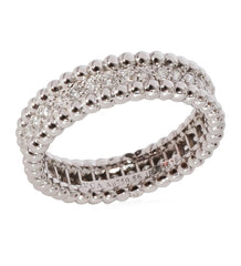 Van Cleef & Arpels Diamond White Gold Perlee Clovers Ring