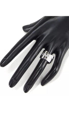 CHANEL Diamond CC Logo 18KT White Gold Buldoc Ring