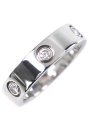 Cartier 6P Full Diamond Cartier Love Ring 18KT Gold #60/ US 9