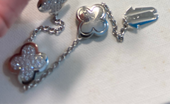 Van Cleef & Arpels Diamond Paved Pure Alhambra 16 Motif Long Necklace
