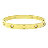 Cartier 4P / Half Diamond 18KT Yellow Gold Love Bracelet #17