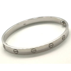 Cartier 18KT White Gold Love Bracelet Size 18