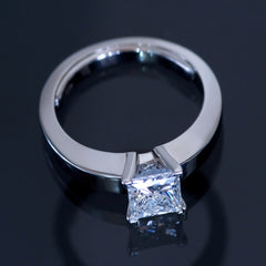 Rare Cartier 1.15ct E VS1 Princess Cut Diamond Engagement/ Wedding Ring