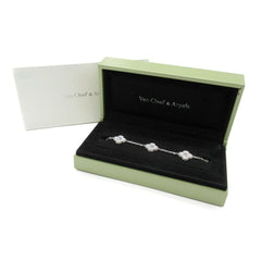 Van Cleef & Arpels Diamond-Paved Vintage Alhambra 18Kt White Gold Bracelet