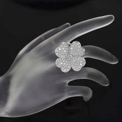 Van Cleef & Arpels Diamond Cosmos Ring, 18KT White Gold, Large Model