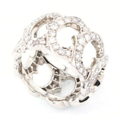Cartier C de Cartier Entrelaces Full Diamond-Paved White Gold Ring Size 6.5