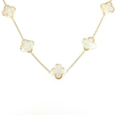 Van Cleef & Arpels Diamond-Paved Pure Alhambra 18KT Yellow Gold Necklace