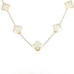 Van Cleef & Arpels Diamond-Paved Pure Alhambra 18KT Yellow Gold Necklace