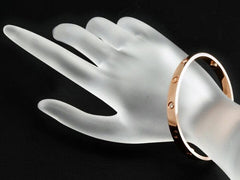 Cartier 4 Diamond Rose Gold Love Bracelet Size 17