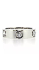Cartier Full 6 Diamond Love Ring Sz 5.25