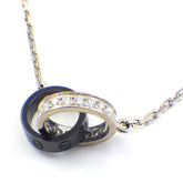 Cartier Baby Love Diamond Ceramic Ring Necklace