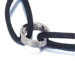 Cartier Cord 18KT White Gold & Black Bracelet