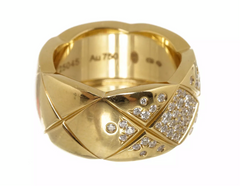 CHANEL CoCo Crush Diamond 18KT Yellow Gold Ring Size 54/ US 7