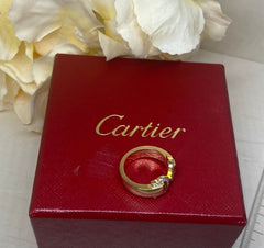 Cartier 2C de Cartier Diamond 18KT Yellow Gold Ring Size 5
