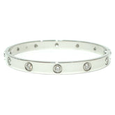 Cartier 10 Diamond 18KT White Gold Love Bracelet, Size 17 w/ Certificate