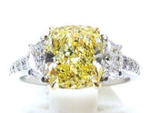 Tiffany & Co. 3.68ct Diamond Fancy Yellow Intense Platinum (Pt950) Ring