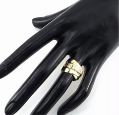 CHANEL Diamond Bolduc 18KT Yellow Fold Ring Size 7