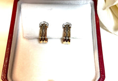 Cartier 2C de Cartier Logo Diamond 18KT Trinity Gold Earrings