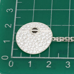 Cartier Diamond & Onyx Love Circle Long White Gold Pendant Necklace
