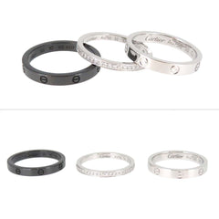 Cartier 3 Piece Diamond Ceramic Love Ring #50/ US 5