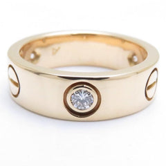 Cartier 3P Diamond 18KT Yellow Gold Love Ring #51