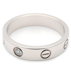 Cartier Mini Love Ring 1P Diamond 18KT White Gold Size 51
