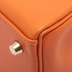 Hermès Kelly 28 Taurrilon Clemence Orange Leather Gold Hardware Bag Satchel