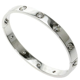 Cartier 10 Diamond 18KT White Gold Love Bracelet Size 16