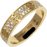 Cartier Full Diamond-Paved 18KT Yellow Gold Love Ring Size #51/ 5.5