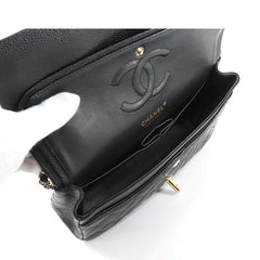 CHANEL Caviar Medium Gold Hardware Double Flap Bag