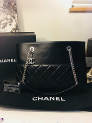 CHANEL Timeless Shopper Tote Black Lambskin Matelasse Handbag