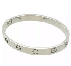 Cartier 18KT White Gold Love Bracelet Size #16 w/ Cert