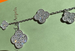 Van Cleef & Arpels Diamond-Paved Magic Alhambra 5-Motif Bracelet