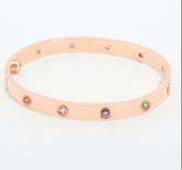 Cartier Rainbow Multi-Color Sapphire Love Bracelet, Size 17