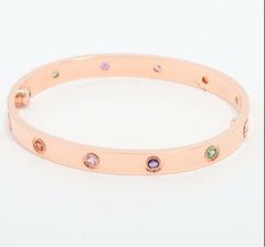 Cartier Rainbow Multi-Color Sapphire Love Bracelet, Size 17