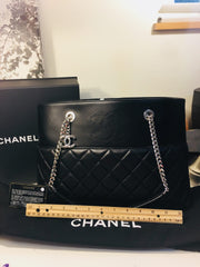 CHANEL Timeless Shopper Tote Black Lambskin Matelasse Handbag
