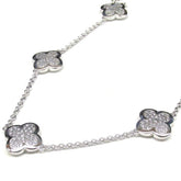 Van Cleef & Arpels Diamond Paved Pure Alhambra 16 Motif Long Necklace
