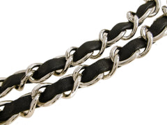 CHANEL Black Quilted Lambskin 23 Silver Hardware Double Flap Bag