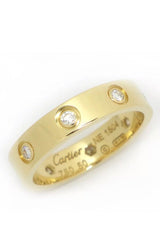 Cartier Mini 8P Diamond Love Ring 18KT Gold Sz 5.25