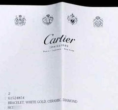 Cartier Diamond Black Ceramic 18KT White Gold Love Bracelet Size 18