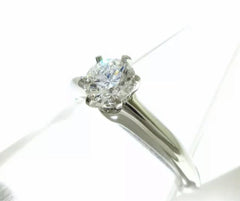 Tiffany & Co. Diamond Solitaire .58ct Platinum Engagement / Wedding Ring Size 5.5