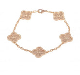 Van Cleef & Arpels Rose Gold Vintage Alhambra 5-Motif Bracelet