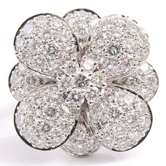 Van Cleef & Arpels VCA Diamond Cosmos Flower High-Jewelry 18KT Gold Ring