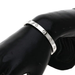 Cartier 10 Diamond 18KT White Gold Love Bracelet Size 16