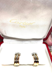 Cartier 2C de Cartier Logo Diamond 18KT Trinity Gold Earrings