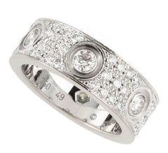 Cartier Diamond-Paved Love Ring Size 49