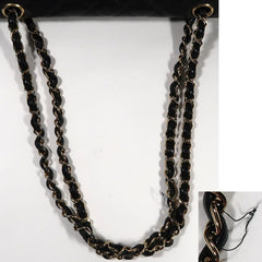 CHANEL Black Caviar Leather Gold Hardware Double Flap Bag