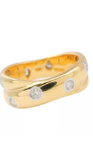 Auth Tiffany & Co. Etoile Diamond Gold & Platinum Ring