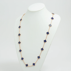 Van Cleef & Arpels Lapis Lazuli Vintage Alhambra 20 Motif 18Kt Yellow Gold Necklace