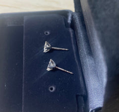 Tiffany & Co. .78ct Diamond Princess Platinum Ear Studs